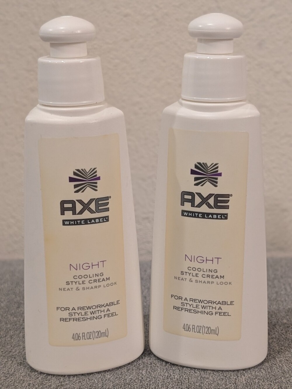 2 AXE White Label NIGHT Cooling Style Cream 4.06 Fl. Oz Long Lasting Refreshing